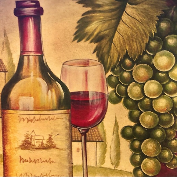 Decorative plate with red wine print - Picture 3 of 7